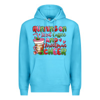 Ocean Blue running on iced coffee and christmas cheer Premium Hoodie - MaliasSmallBusiness