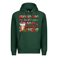 Sports Green running on iced coffee and christmas cheer Premium Hoodie - MaliasSmallBusiness
