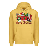 Antique Gold merry christmas truck Premium Hoodie - MaliasSmallBusiness