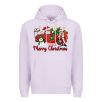 Lilac merry christmas truck Premium Hoodie - MaliasSmallBusiness