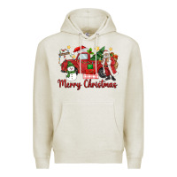 Oatmeal Heather merry christmas truck Premium Hoodie - MaliasSmallBusiness