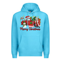 Ocean Blue merry christmas truck Premium Hoodie - MaliasSmallBusiness