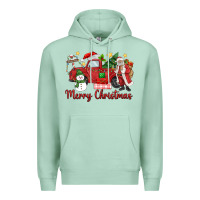 Seafoam merry christmas truck Premium Hoodie - MaliasSmallBusiness