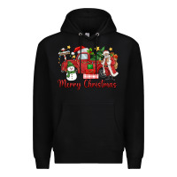 Black merry christmas truck Premium Hoodie - MaliasSmallBusiness