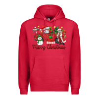 Cardinal merry christmas truck Premium Hoodie - MaliasSmallBusiness