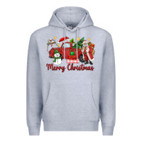 Heather Grey merry christmas truck Premium Hoodie - MaliasSmallBusiness