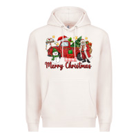 Pale Pink merry christmas truck Premium Hoodie - MaliasSmallBusiness
