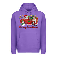 Purple merry christmas truck Premium Hoodie - MaliasSmallBusiness