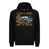 Black i got a heart like a truck Premium Hoodie - MaliasSmallBusiness