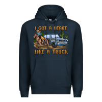 Navy i got a heart like a truck Premium Hoodie - MaliasSmallBusiness