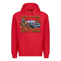 Red i got a heart like a truck Premium Hoodie - MaliasSmallBusiness