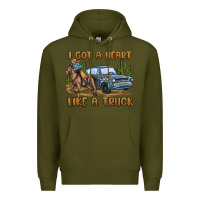 Army Green i got a heart like a truck Premium Hoodie - MaliasSmallBusiness