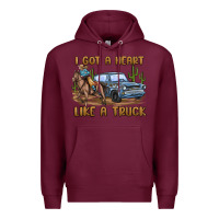 Burgundy i got a heart like a truck Premium Hoodie - MaliasSmallBusiness