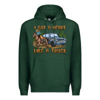Sports Green i got a heart like a truck Premium Hoodie - MaliasSmallBusiness