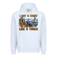 White i got a heart like a truck Premium Hoodie - MaliasSmallBusiness