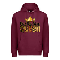 Burgundy birthday queen Premium Hoodie - MaliasSmallBusiness