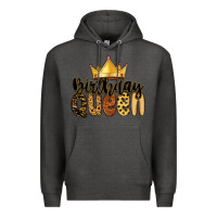 Charcoal Heather birthday queen Premium Hoodie - MaliasSmallBusiness