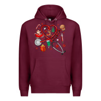 Burgundy christmas nurse Premium Hoodie - MaliasSmallBusiness