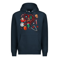 Navy christmas nurse Premium Hoodie - MaliasSmallBusiness