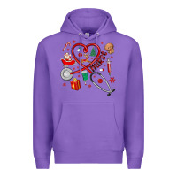 Purple christmas nurse Premium Hoodie - MaliasSmallBusiness