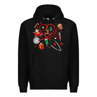 Black christmas nurse Premium Hoodie - MaliasSmallBusiness