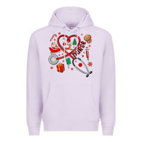 Lilac christmas nurse Premium Hoodie - MaliasSmallBusiness