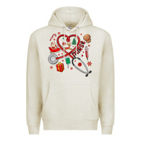 Oatmeal Heather christmas nurse Premium Hoodie - MaliasSmallBusiness