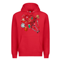 Red christmas nurse Premium Hoodie - MaliasSmallBusiness