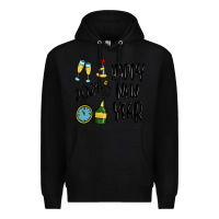 Black happy new year 2024 Premium Hoodie - MaliasSmallBusiness