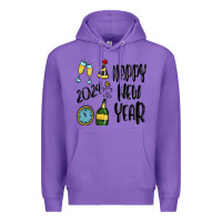 Purple happy new year 2024 Premium Hoodie - MaliasSmallBusiness