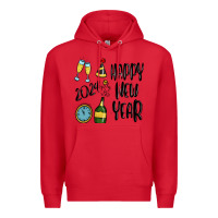 Red happy new year 2024 Premium Hoodie - MaliasSmallBusiness