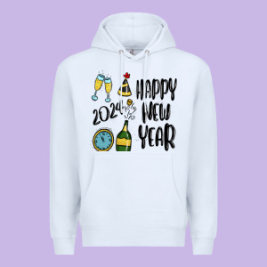 Happy New Year 2024 Premium Hoodie Designed By Maliassmallbusiness