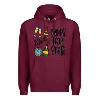 Burgundy happy new year 2024 Premium Hoodie - MaliasSmallBusiness