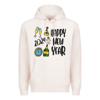 Pale Pink happy new year 2024 Premium Hoodie - MaliasSmallBusiness