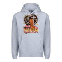 Heather Grey black queen Premium Hoodie - MaliasSmallBusiness