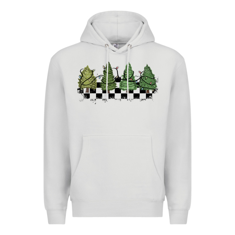 Christmas Checkered Trees Premium Hoodie by MaliasSmallBusiness | Teevron