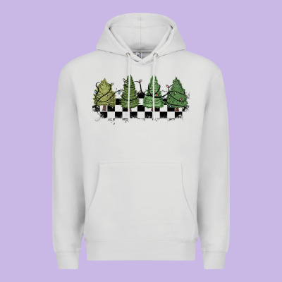 Premium Hoodie christmas checkered trees
