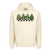 Sandshell christmas checkered trees Premium Hoodie - MaliasSmallBusiness