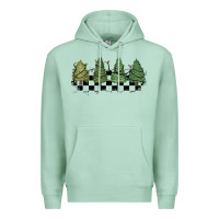 Seafoam christmas checkered trees Premium Hoodie - MaliasSmallBusiness