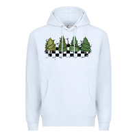 White christmas checkered trees Premium Hoodie - MaliasSmallBusiness