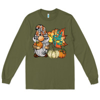 Army Green it's fall y'all gnome Long Sleeve Tee - BarkalooDesign