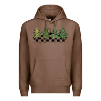 Chestnut christmas checkered trees Premium Hoodie - MaliasSmallBusiness