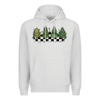 Dove Grey christmas checkered trees Premium Hoodie - MaliasSmallBusiness
