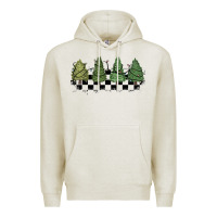 Oatmeal Heather christmas checkered trees Premium Hoodie - MaliasSmallBusiness