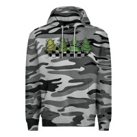 Slate Camo christmas checkered trees Premium Hoodie - MaliasSmallBusiness