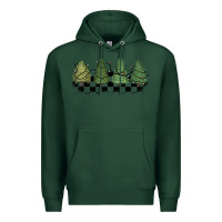 Sports Green christmas checkered trees Premium Hoodie - MaliasSmallBusiness