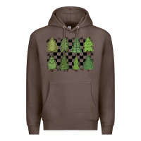 Coffee checkered trees Premium Hoodie - MaliasSmallBusiness