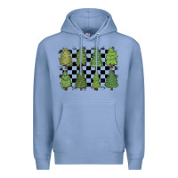 Colony Blue checkered trees Premium Hoodie - MaliasSmallBusiness