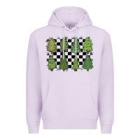 Lilac checkered trees Premium Hoodie - MaliasSmallBusiness