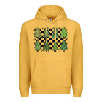 Mustard checkered trees Premium Hoodie - MaliasSmallBusiness